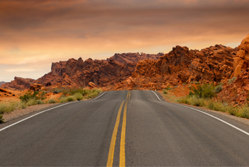 Roadway in desert
