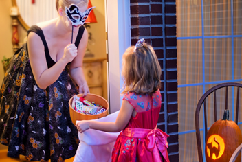 Girl trick or treating